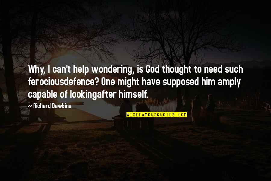 How Beautiful She Looks Quotes By Richard Dawkins: Why, I can't help wondering, is God thought