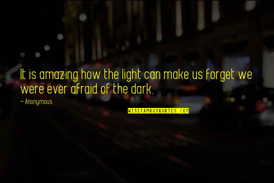 How Can I Forget You Quotes By Anonymous: It is amazing how the light can make