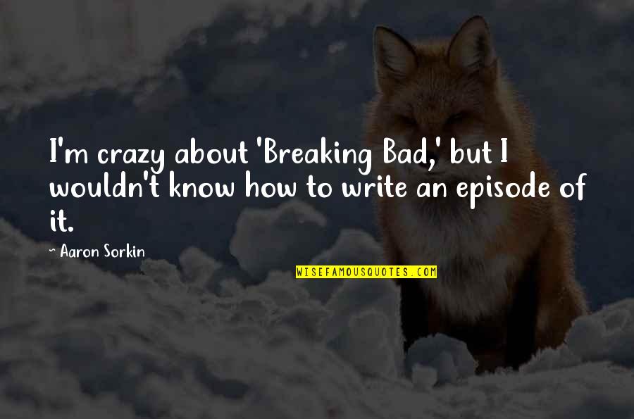 How Crazy You Are Quotes By Aaron Sorkin: I'm crazy about 'Breaking Bad,' but I wouldn't