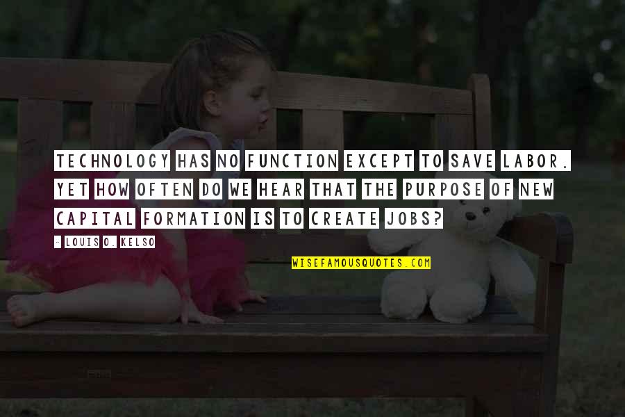 How Do I Create My Own Quotes By Louis O. Kelso: Technology has no function except to save labor.