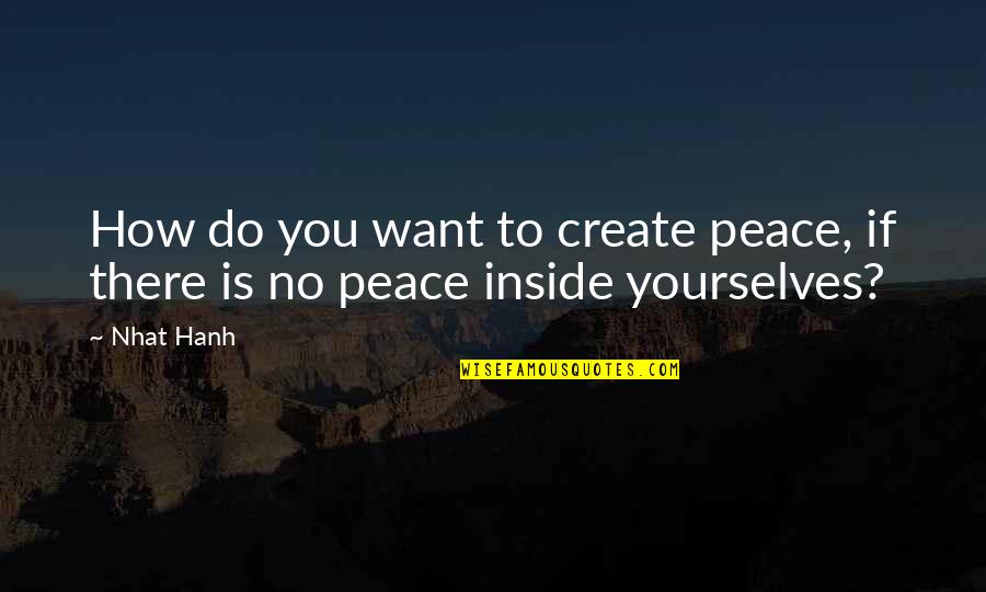 How Do I Create My Own Quotes By Nhat Hanh: How do you want to create peace, if