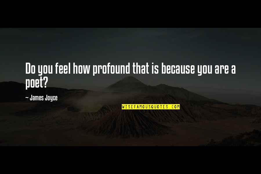 How Do You Feel Quotes By James Joyce: Do you feel how profound that is because