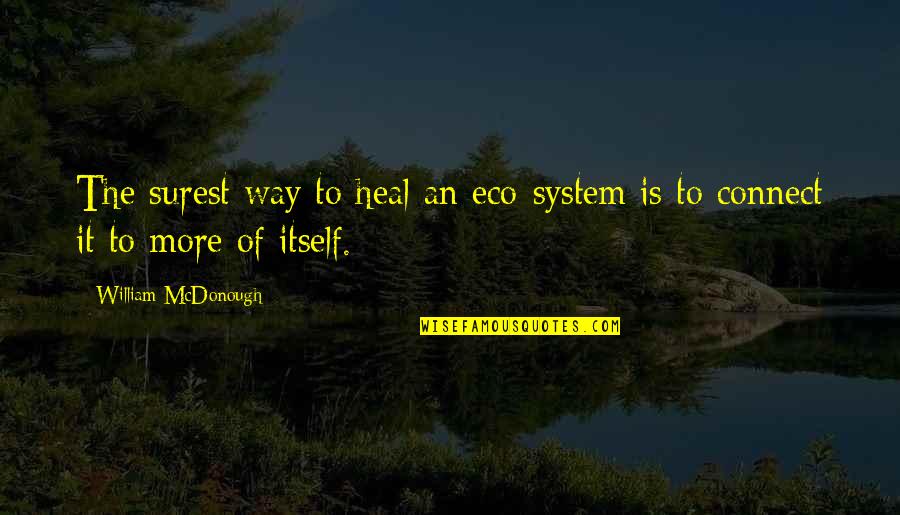 How Do You Thank Someone For A Quotes By William McDonough: The surest way to heal an eco-system is