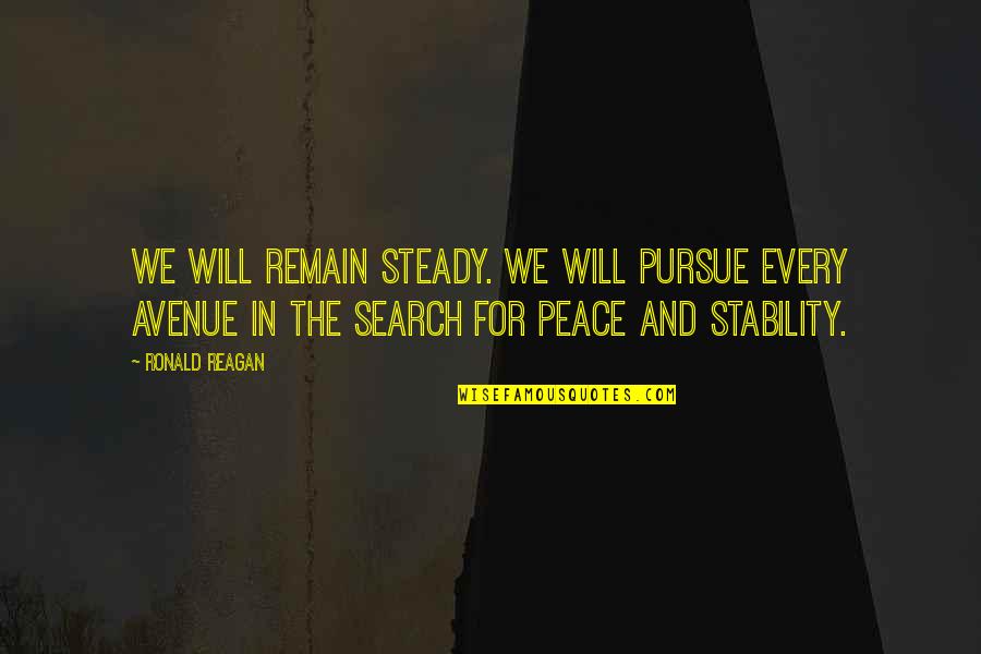 How Does Jack Treat The Littluns Quote Quotes By Ronald Reagan: We will remain steady. We will pursue every How Does Jack Treat The Littluns Quote Quotes By Ronald Reagan: We will remain steady. We will pursue every