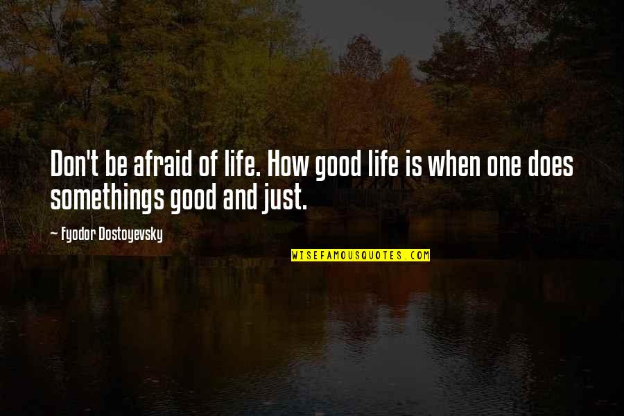 How Good My Life Is Quotes By Fyodor Dostoyevsky: Don't be afraid of life. How good life