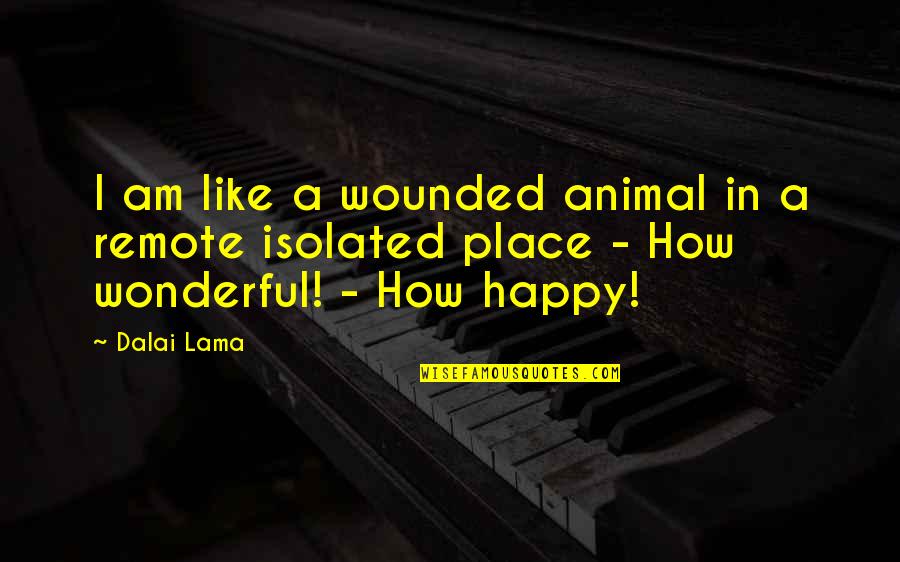 How Happy I Am Quotes By Dalai Lama: I am like a wounded animal in a