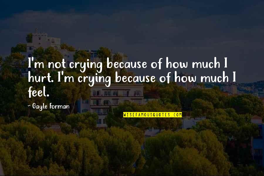 How Hurt I Am Quotes By Gayle Forman: I'm not crying because of how much I