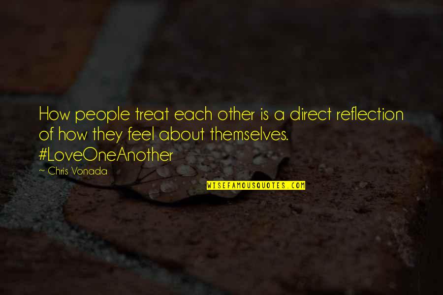 How I Feel About My Love Quotes By Chris Vonada: How people treat each other is a direct How I Feel About My Love Quotes By Chris Vonada: How people treat each other is a direct