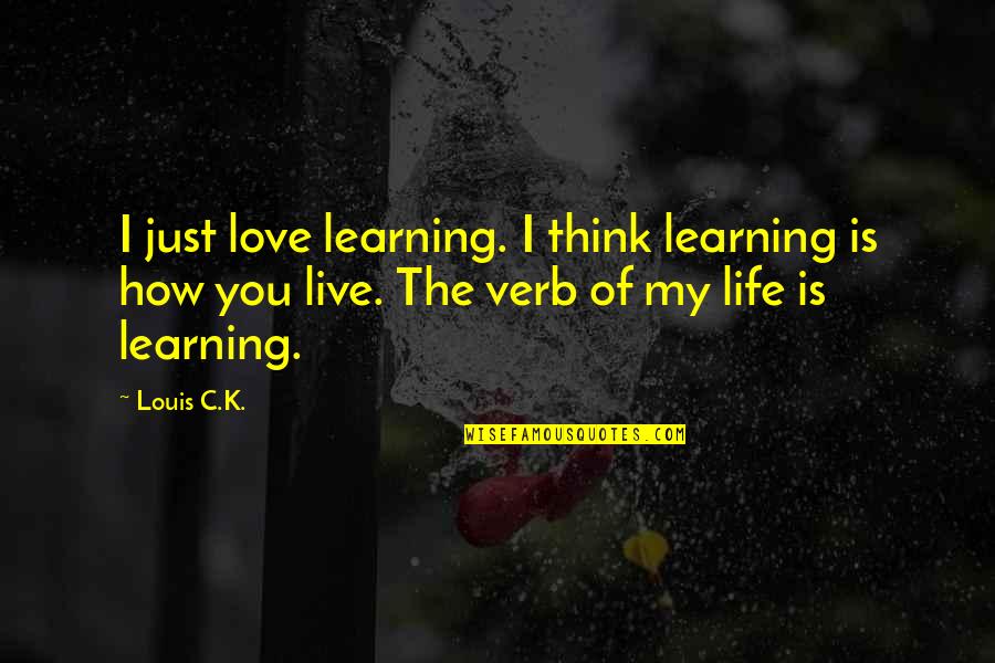 How I Live My Life Quotes By Louis C.K.: I just love learning. I think learning is