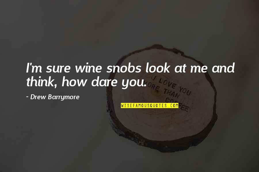 How I Look Quotes By Drew Barrymore: I'm sure wine snobs look at me and