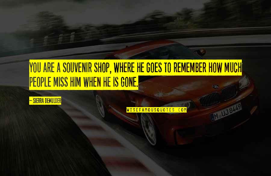 How I Miss You Quotes By Sierra DeMulder: You are a souvenir shop, where he goes