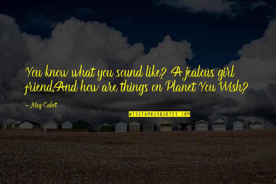 How I Wish To Be With You Quotes By Meg Cabot: You know what you sound like? A jealous