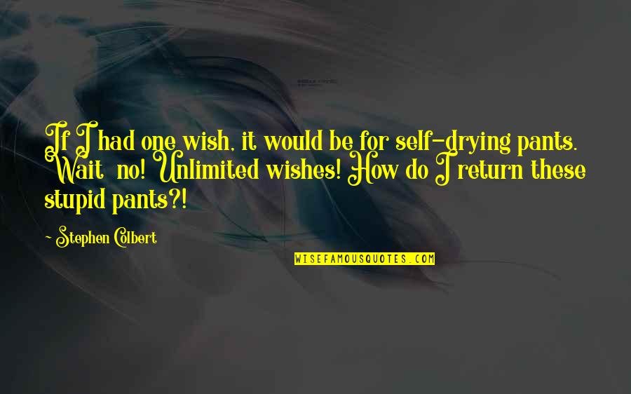 How I Wish To Be With You Quotes By Stephen Colbert: If I had one wish, it would be