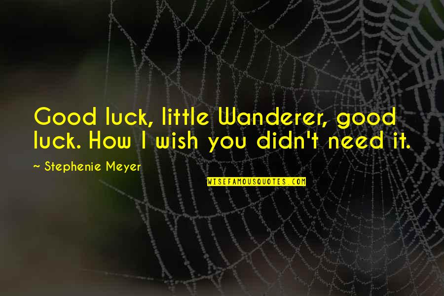 How I Wish To Be With You Quotes By Stephenie Meyer: Good luck, little Wanderer, good luck. How I