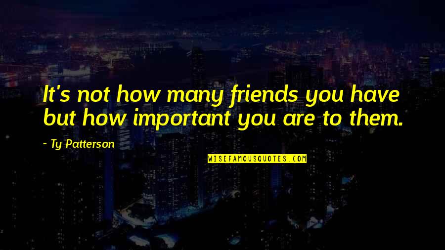 How Important Best Friends Are Quotes By Ty Patterson: It's not how many friends you have but