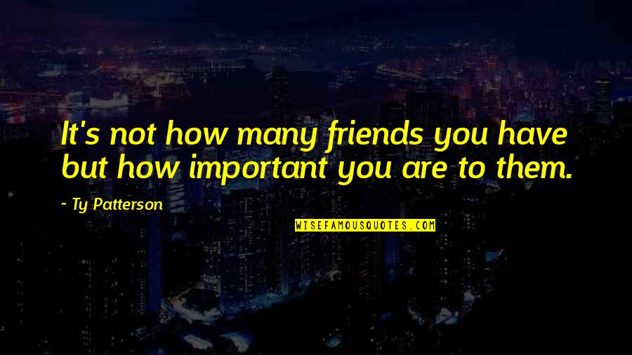 How Important Friends Are Quotes By Ty Patterson: It's not how many friends you have but