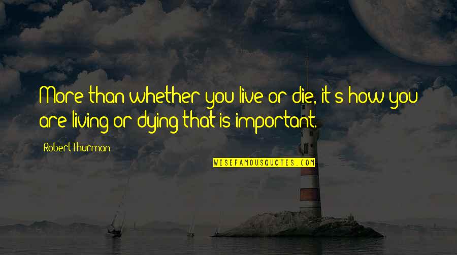 How Important You Are Quotes By Robert Thurman: More than whether you live or die, it's