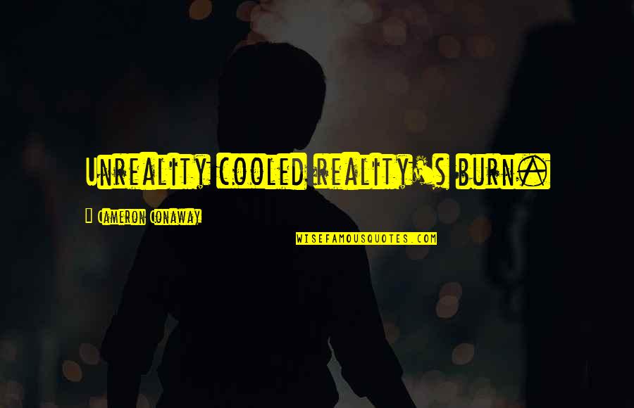 How It Feels To Be A Mom Quotes By Cameron Conaway: Unreality cooled reality's burn.