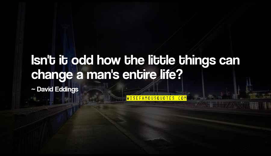 How Life Can Change Quotes By David Eddings: Isn't it odd how the little things can