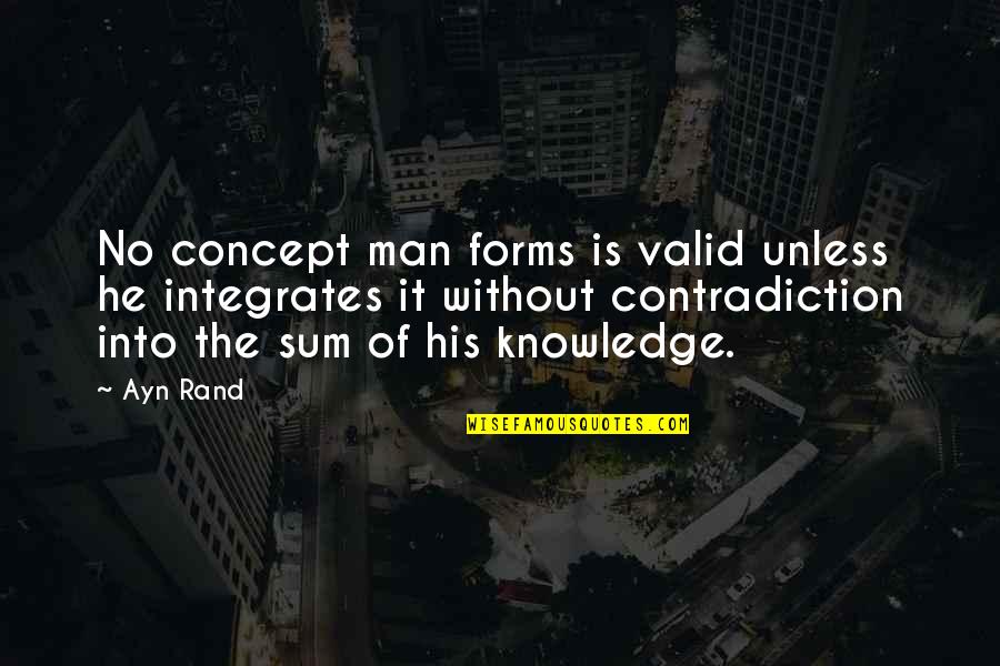 How Life Is Complicated Quotes By Ayn Rand: No concept man forms is valid unless he