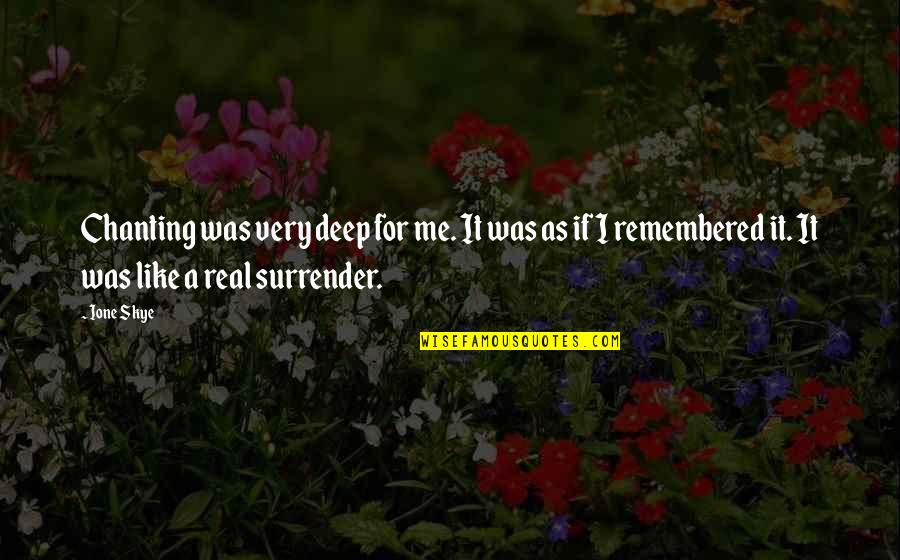 How Life Is Like A Roller Coaster Quotes By Ione Skye: Chanting was very deep for me. It was