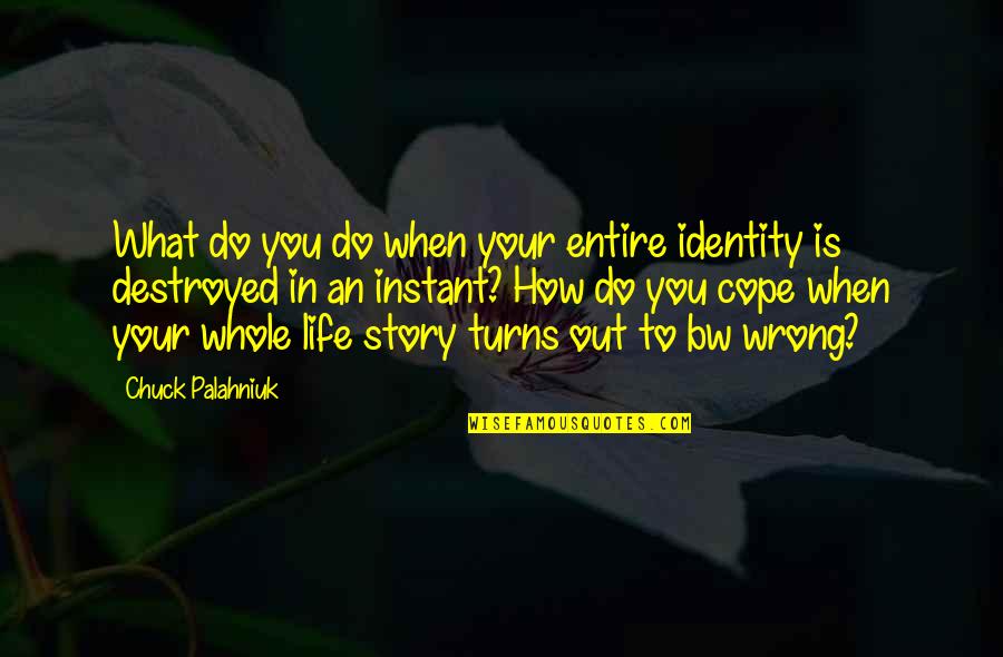 How Life Turns Out Quotes By Chuck Palahniuk: What do you do when your entire identity