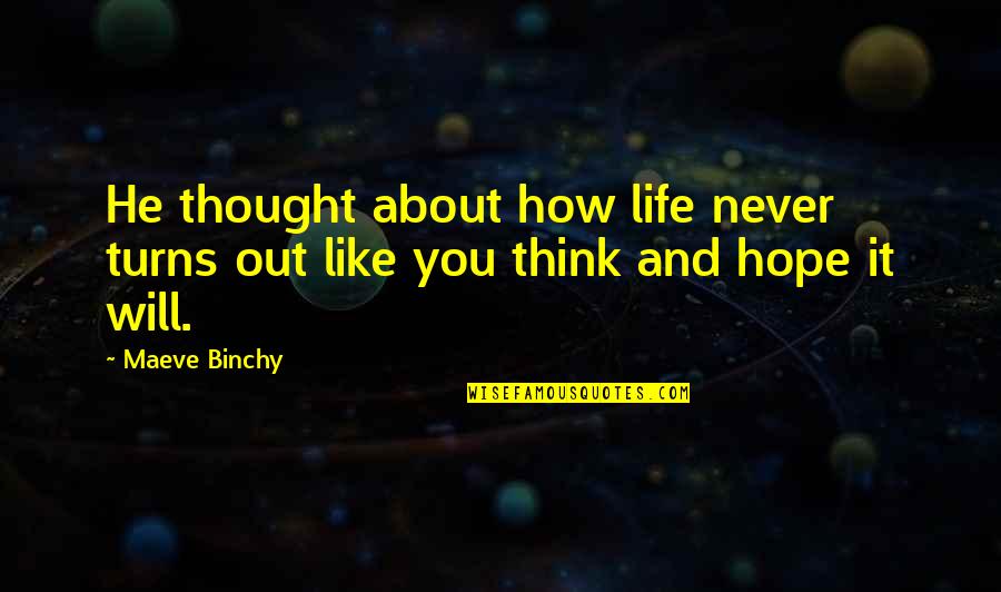 How Life Turns Out Quotes By Maeve Binchy: He thought about how life never turns out