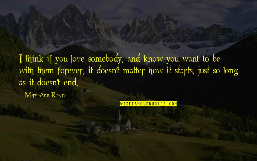 How Long I Love You Quotes By Mary Ann Rivers: I think if you love somebody, and know