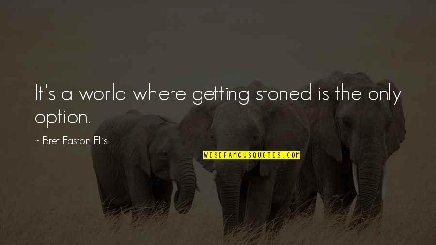 How Looks Aren't Everything Quotes By Bret Easton Ellis: It's a world where getting stoned is the