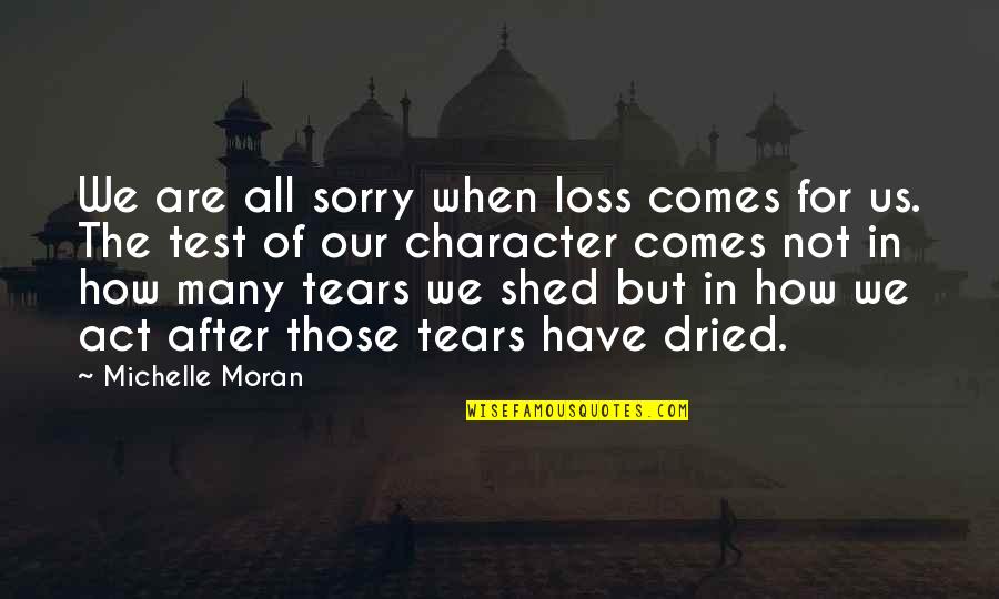 How Many Tears Quotes By Michelle Moran: We are all sorry when loss comes for