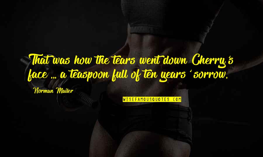 How Many Tears Quotes By Norman Mailer: That was how the tears went down Cherry's