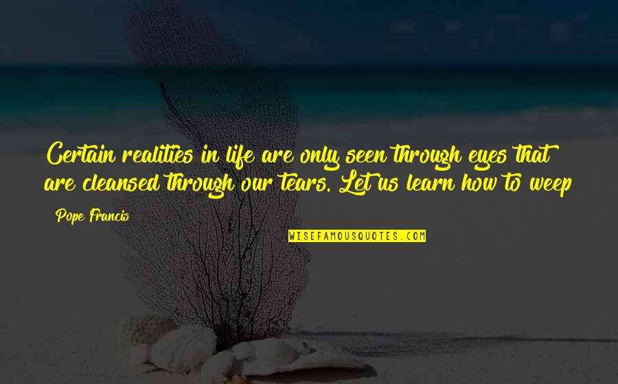 How Many Tears Quotes By Pope Francis: Certain realities in life are only seen through