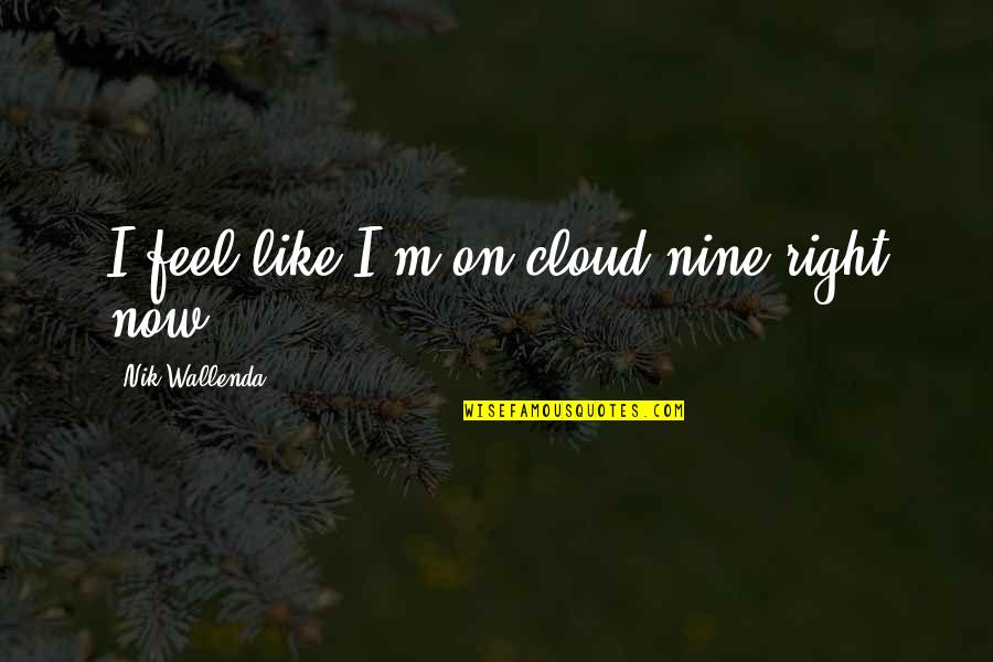 How Much Do I Love Thee Quotes By Nik Wallenda: I feel like I'm on cloud nine right