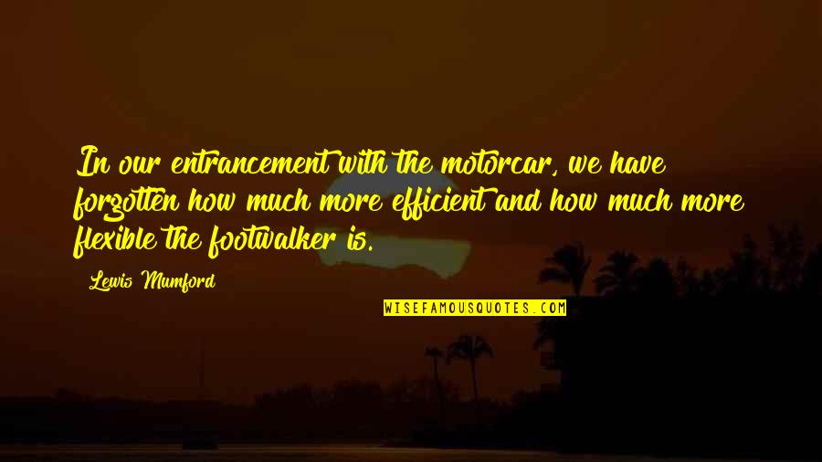 How Much More Quotes By Lewis Mumford: In our entrancement with the motorcar, we have