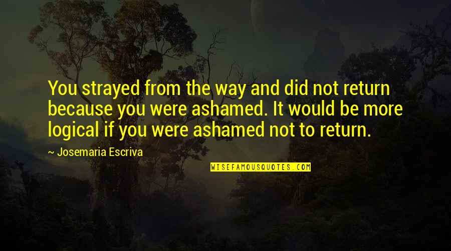 How Strong Prayer Is Quotes By Josemaria Escriva: You strayed from the way and did not