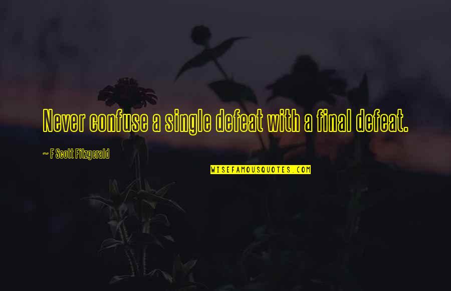 How Teaching Kills Creativity Quotes By F Scott Fitzgerald: Never confuse a single defeat with a final