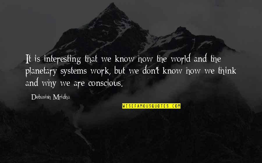 How The World Works Quotes By Debasish Mridha: It is interesting that we know how the