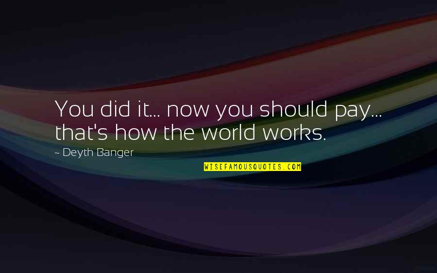 How The World Works Quotes By Deyth Banger: You did it... now you should pay... that's