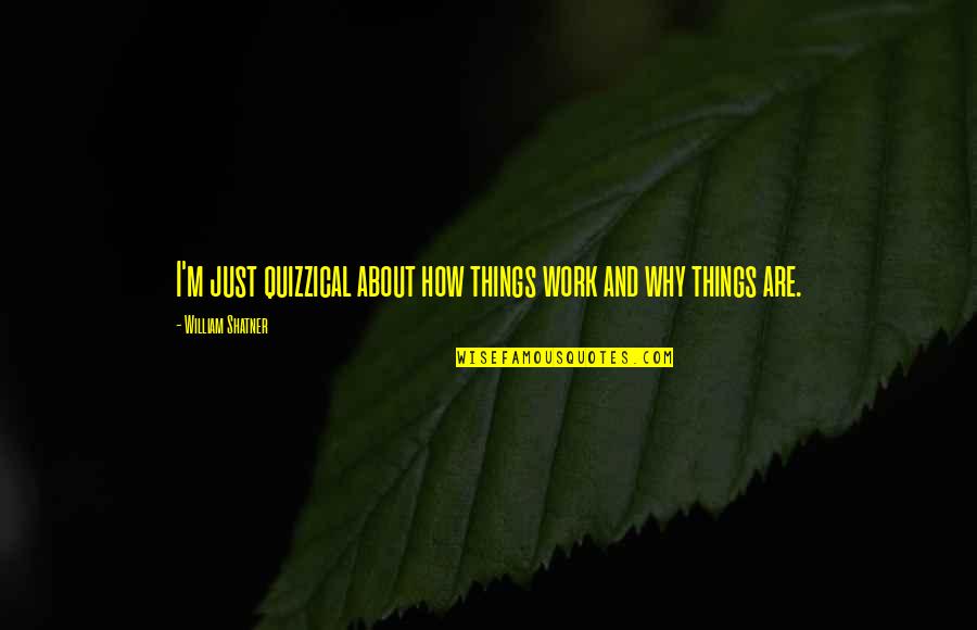 How Things Work Quotes By William Shatner: I'm just quizzical about how things work and