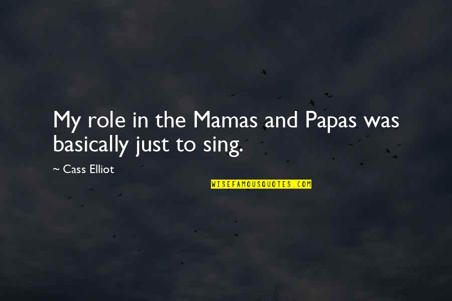 How To Be A Good Leader Quotes By Cass Elliot: My role in the Mamas and Papas was