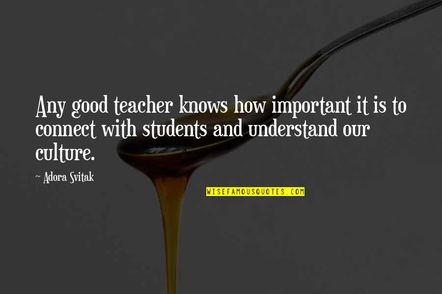 How To Be A Good Teacher Quotes By Adora Svitak: Any good teacher knows how important it is