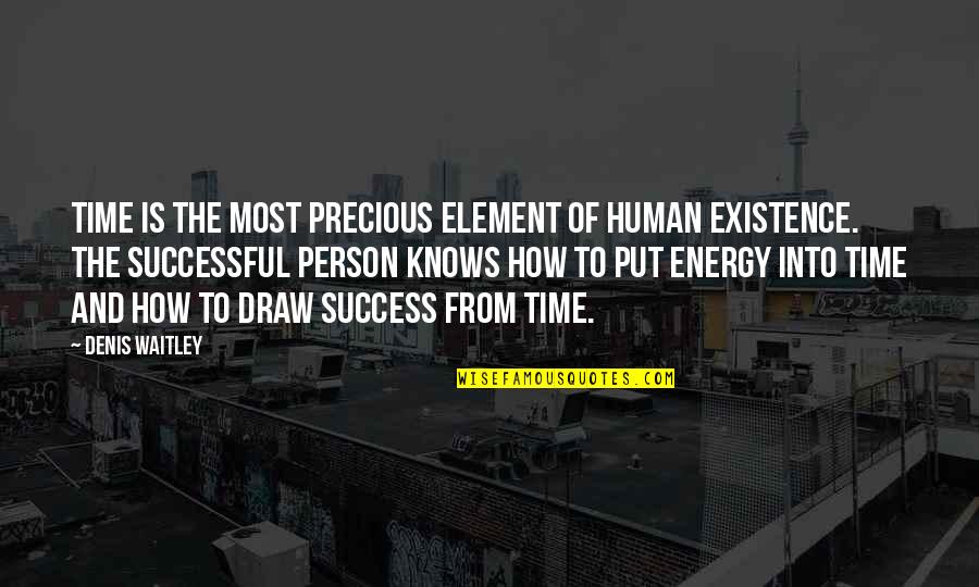 How To Be A Successful Person Quotes By Denis Waitley: Time is the most precious element of human