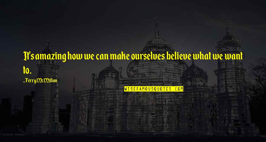 How To Believe Quotes By Terry McMillan: It's amazing how we can make ourselves believe How To Believe Quotes By Terry McMillan: It's amazing how we can make ourselves believe