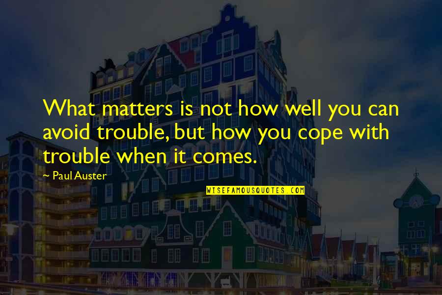How To Cope Quotes By Paul Auster: What matters is not how well you can