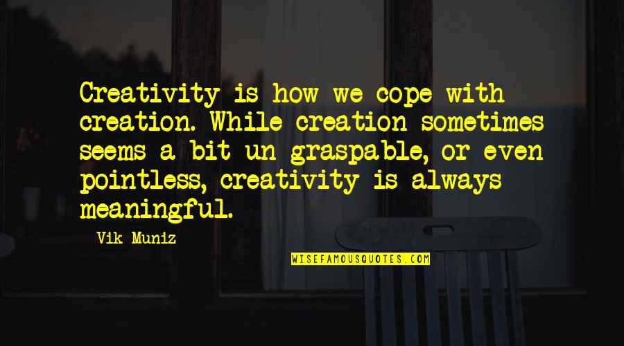 How To Cope Quotes By Vik Muniz: Creativity is how we cope with creation. While