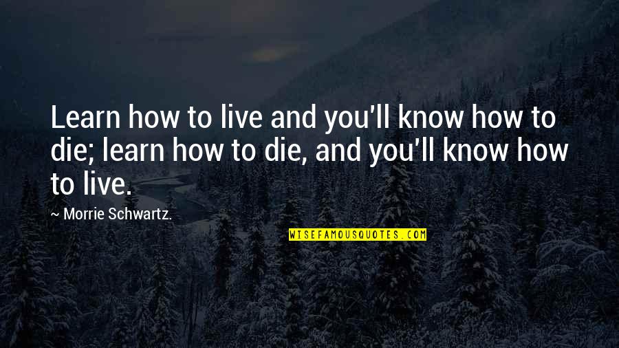 How To Die Quotes By Morrie Schwartz.: Learn how to live and you'll know how