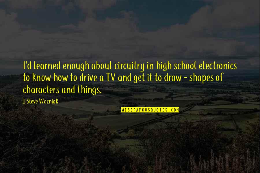 How To Draw A Quotes By Steve Wozniak: I'd learned enough about circuitry in high school How To Draw A Quotes By Steve Wozniak: I'd learned enough about circuitry in high school