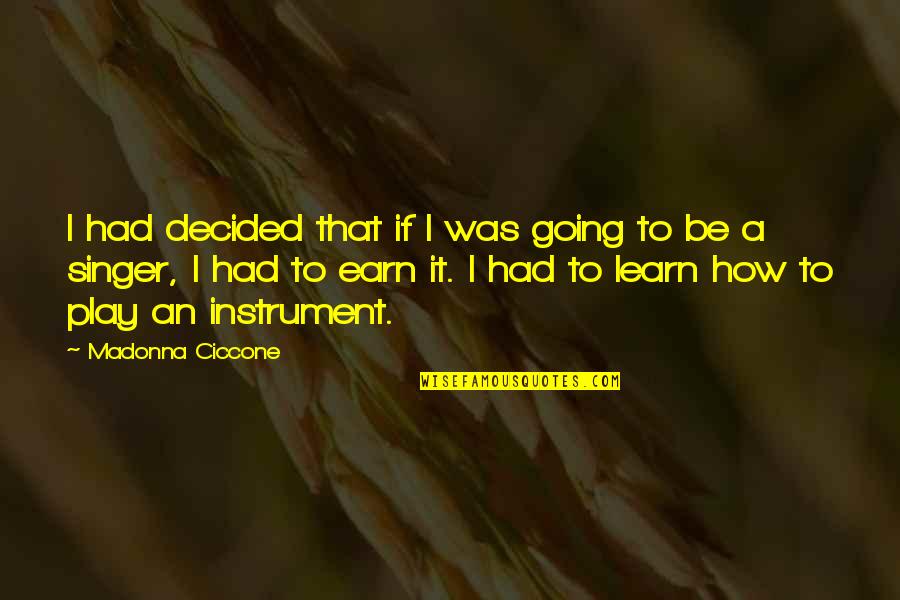 How To Earn From Quotes By Madonna Ciccone: I had decided that if I was going