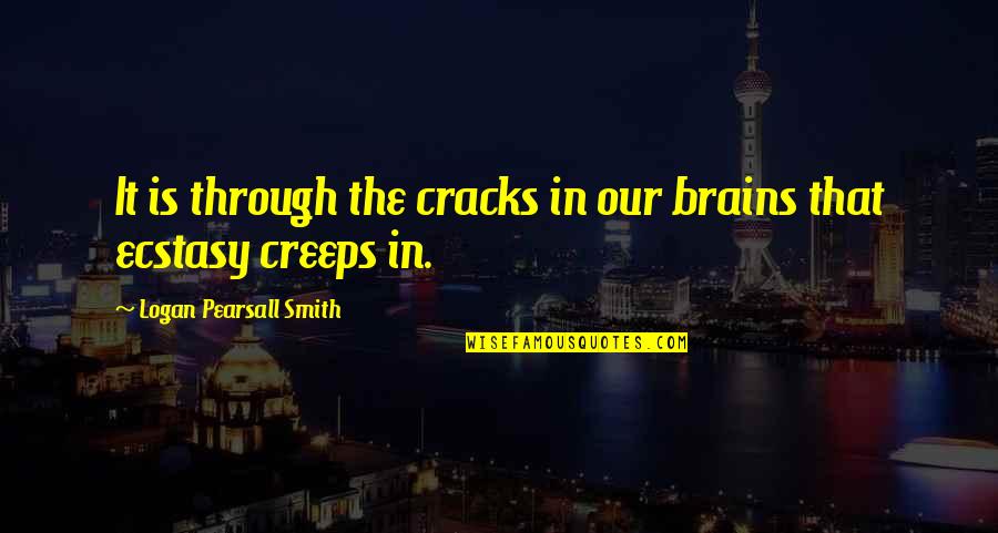 How To Face Life Quotes By Logan Pearsall Smith: It is through the cracks in our brains