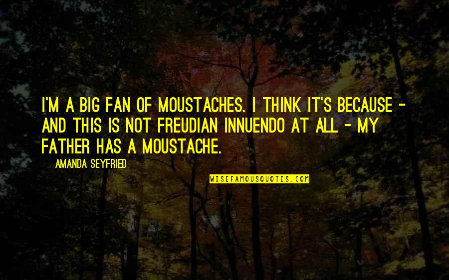 How To Gain Confidence Quotes By Amanda Seyfried: I'm a big fan of moustaches. I think